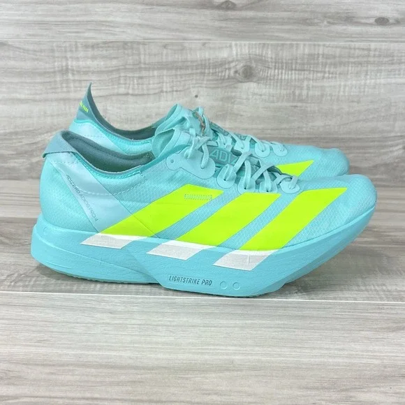 Adidas Adizero Adios Pro 4 Flash Aqua Lucid Lemon (JR1251) Men's Size 10.5 - Picture 3 of 10